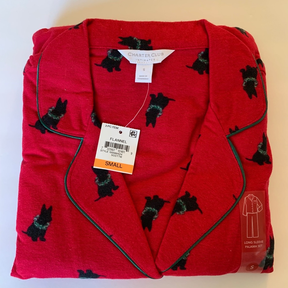CHARTER CLUB FLANNEL HOLIDAY PAJAMAS SMALL WOMEN